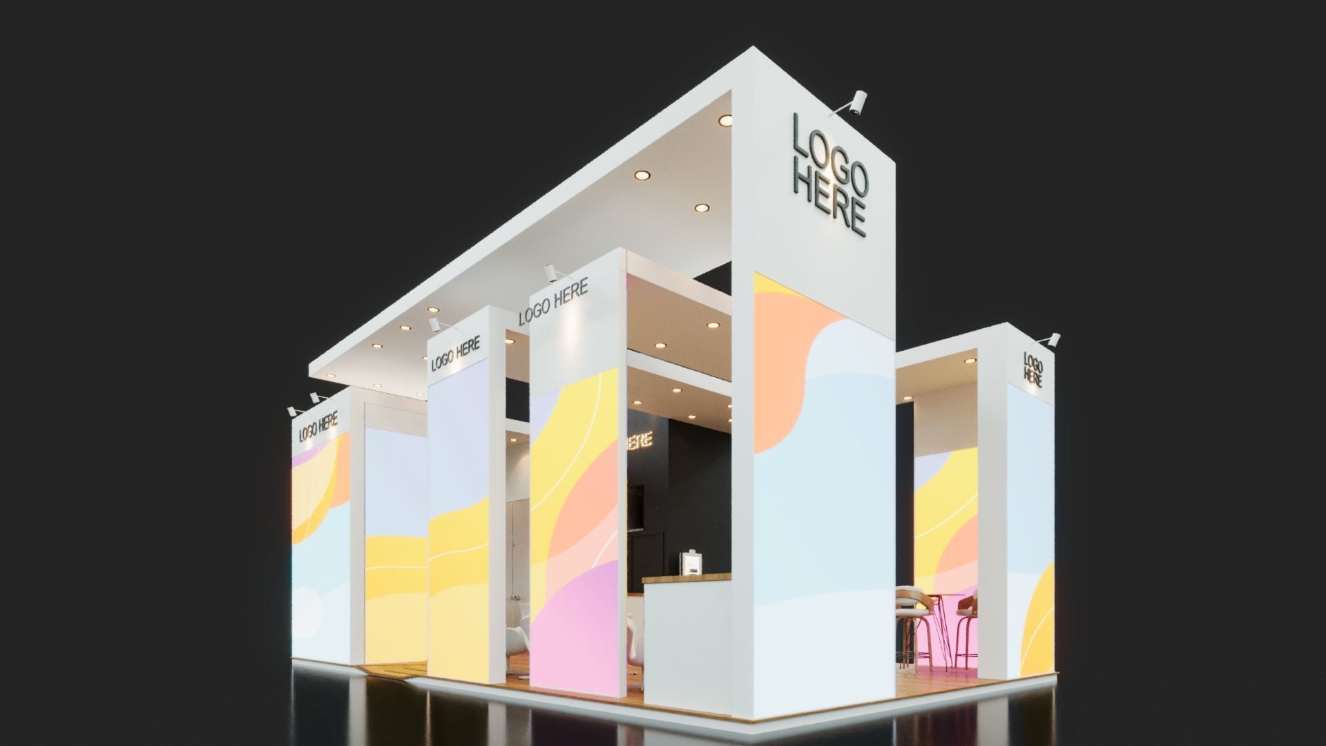 Exhibition Stand - 10m x 5m 3D model - 50m 3D model 3D model_5