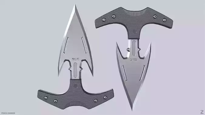 Punch dagger Low-poly 3D model