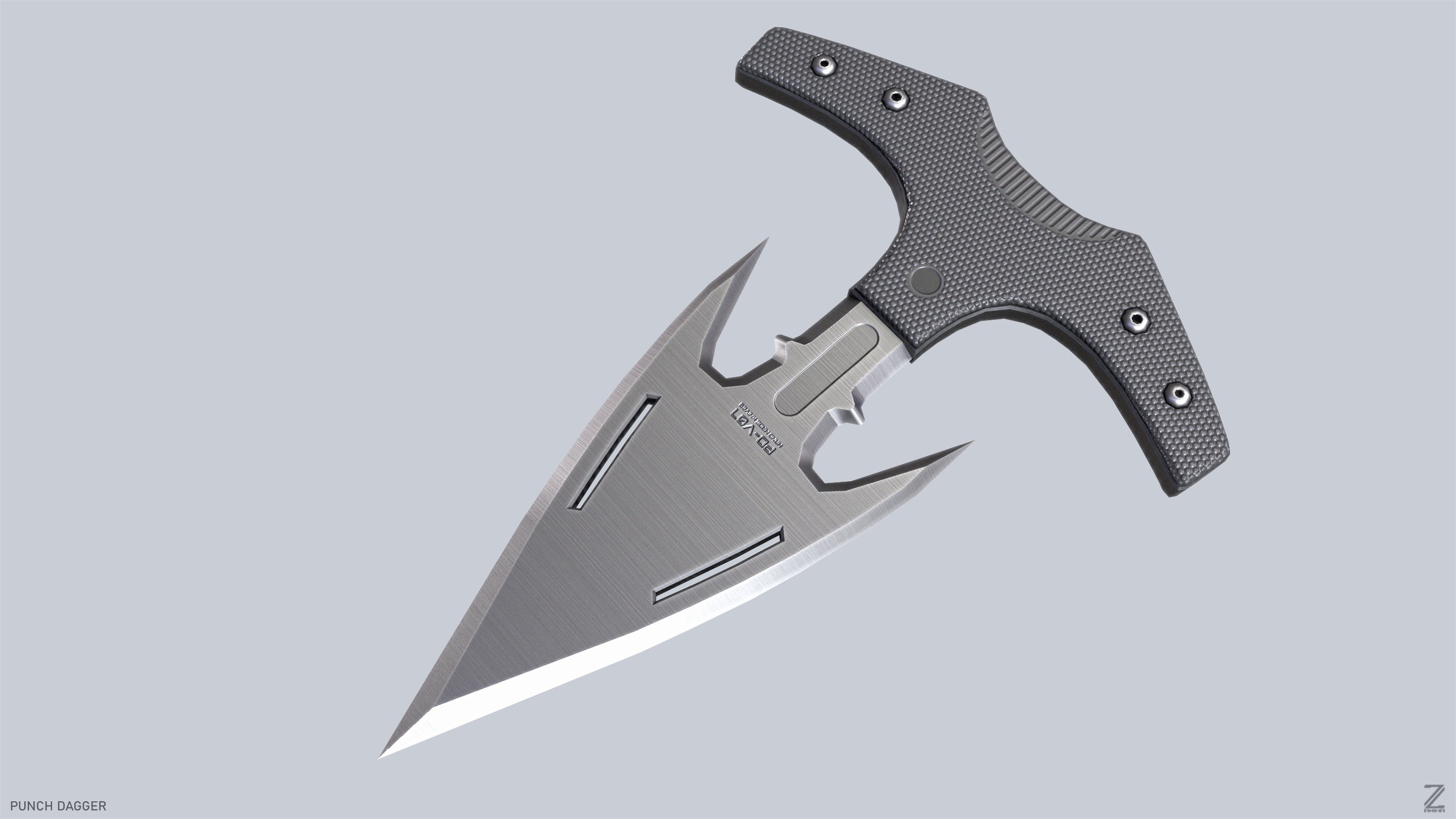 Punch dagger Low-poly 3D model_6