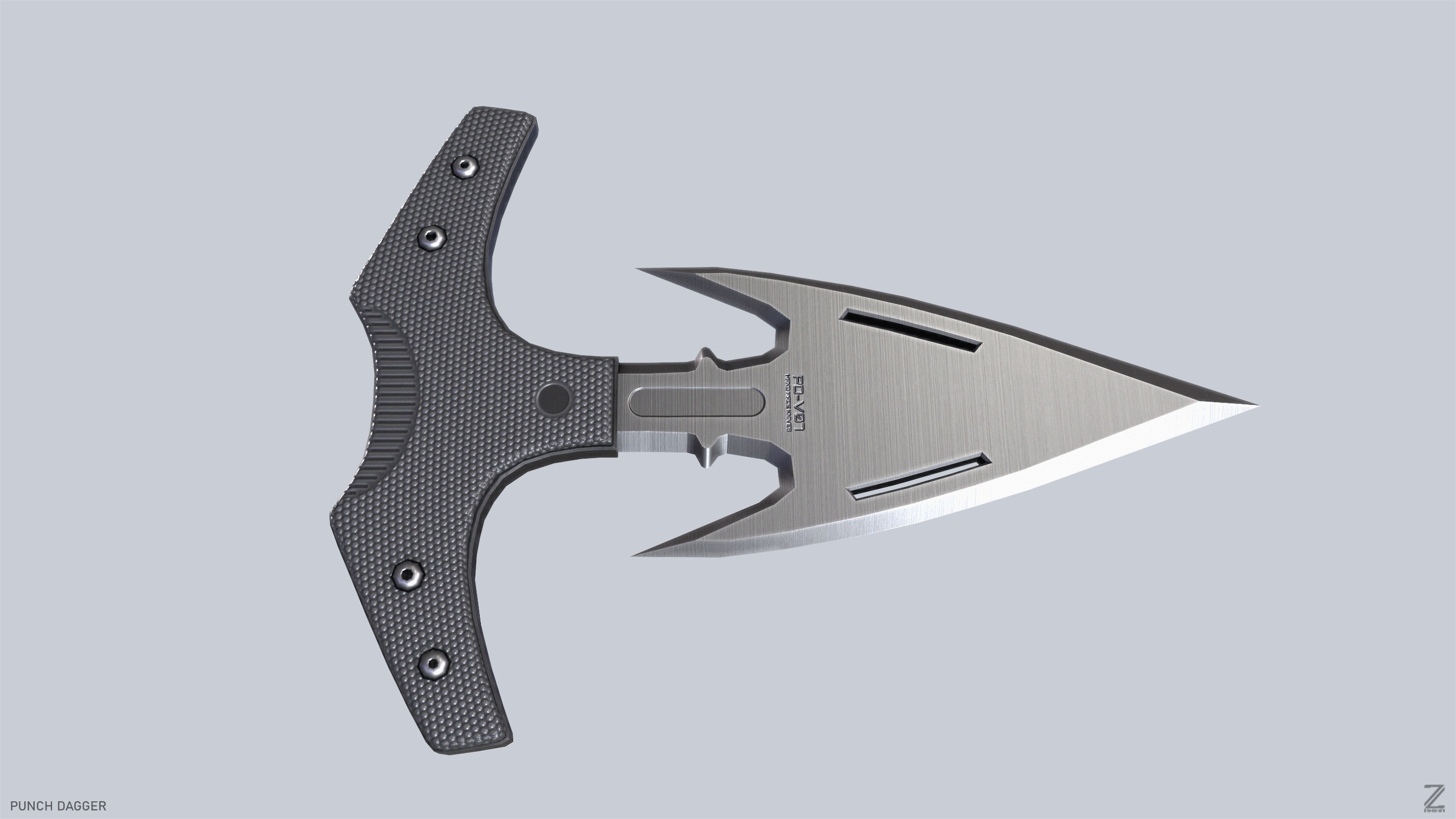 Punch dagger Low-poly 3D model_4