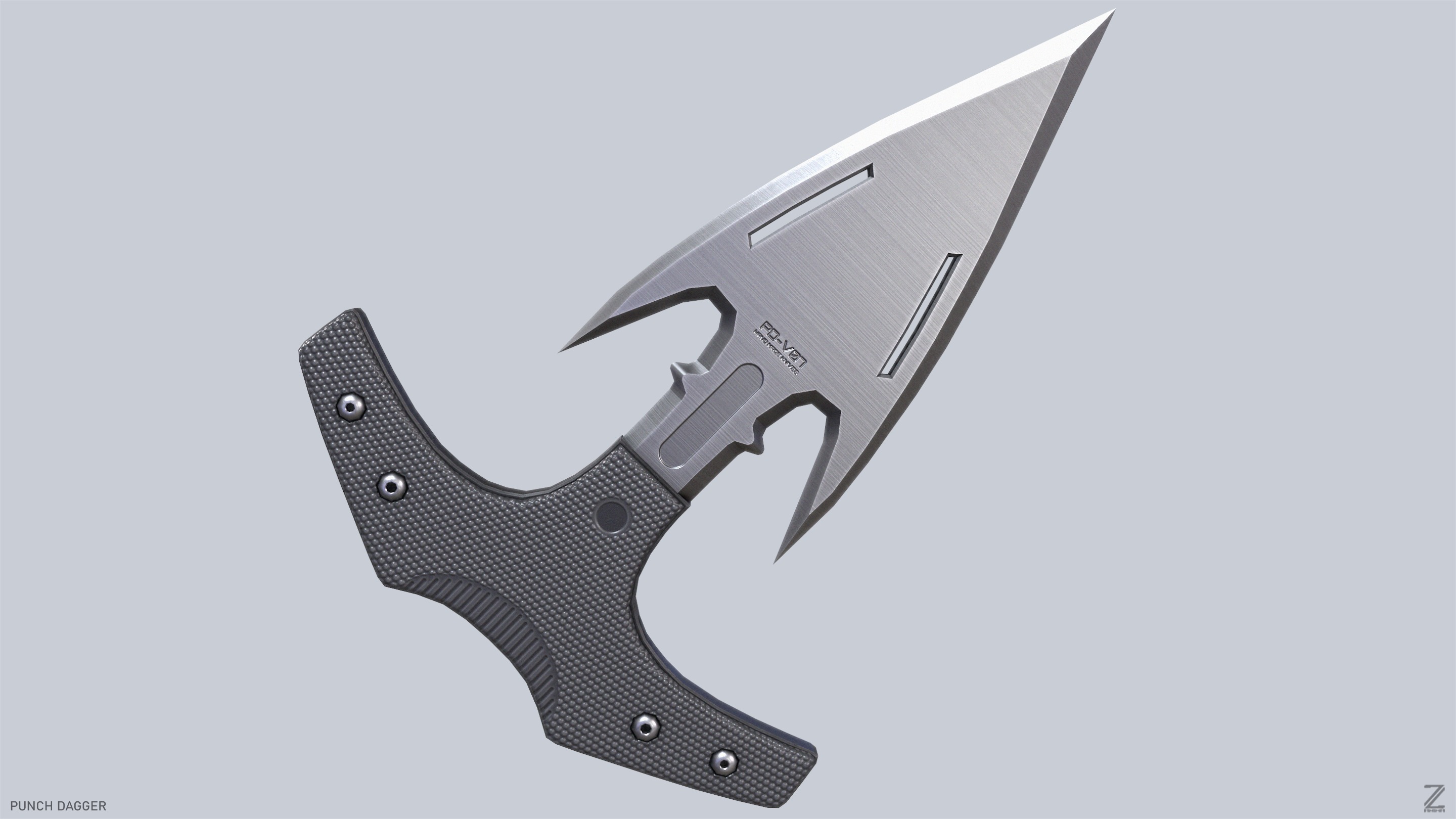 Punch dagger Low-poly 3D model_5
