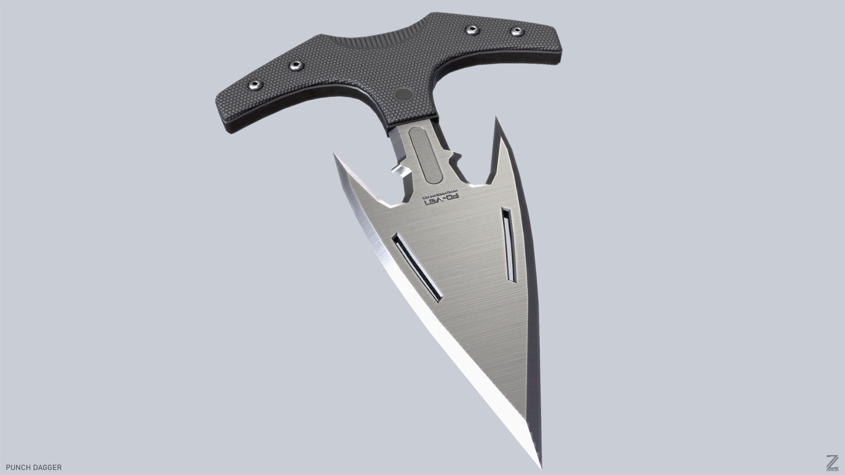 Punch dagger Low-poly 3D model_8