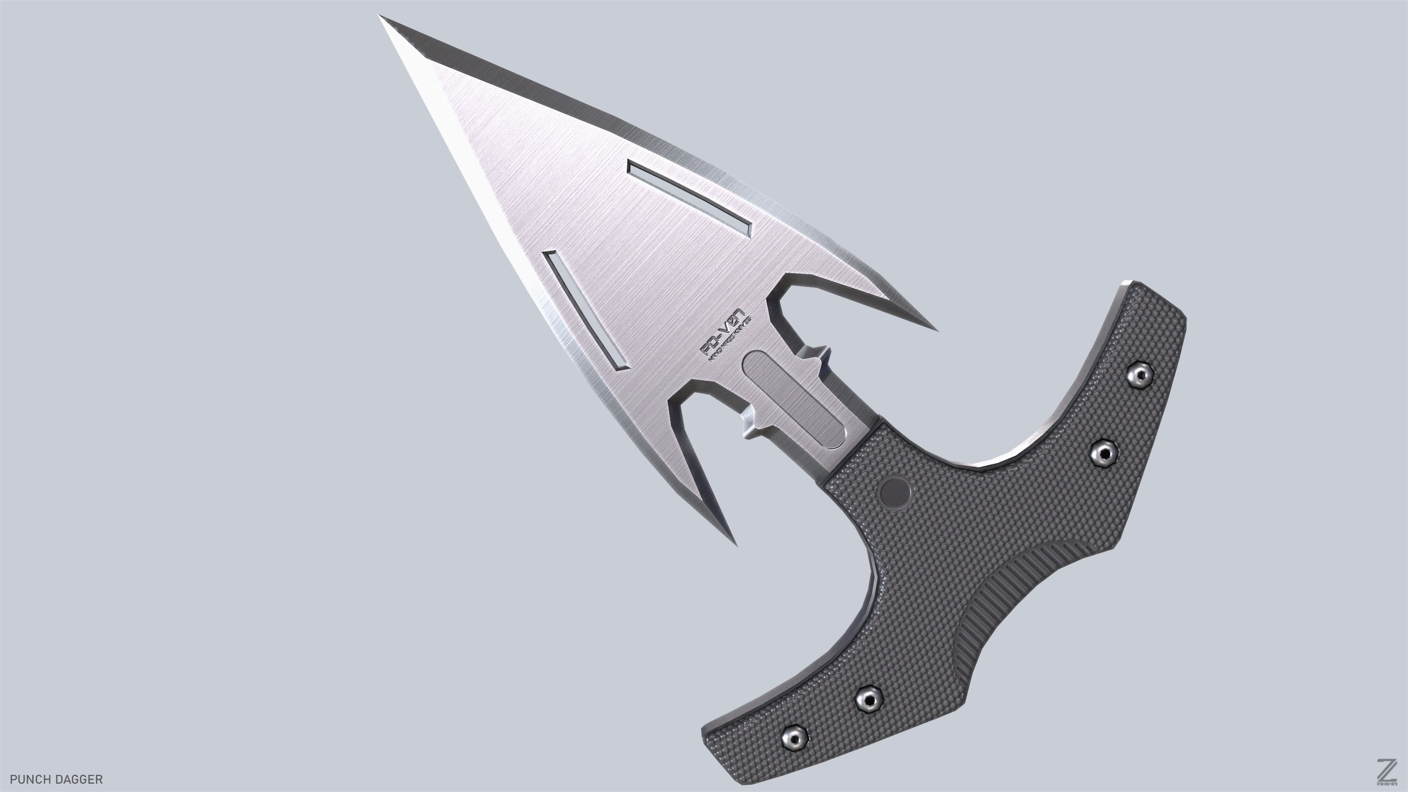 Punch dagger Low-poly 3D model_2