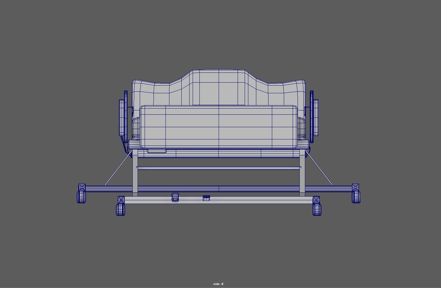 Hospital patient bed Low-poly 3D model_18