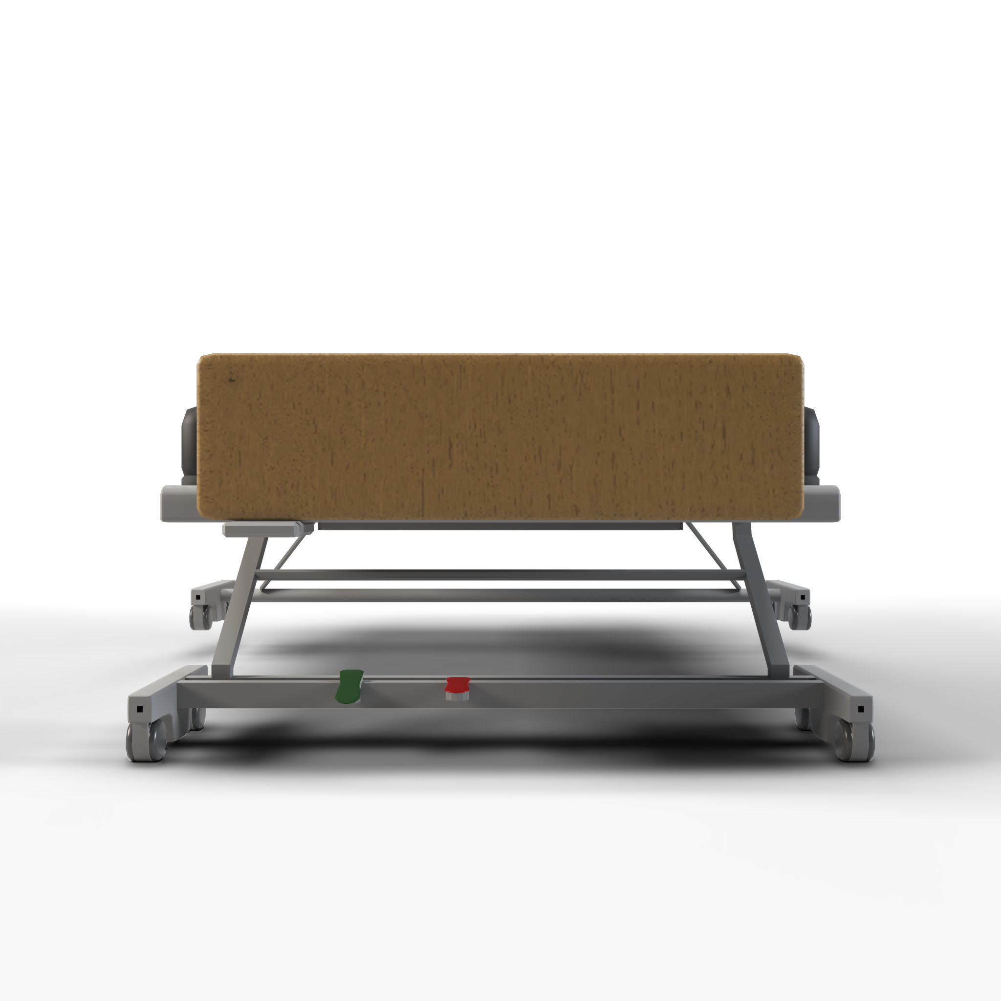 Hospital patient bed Low-poly 3D model_3