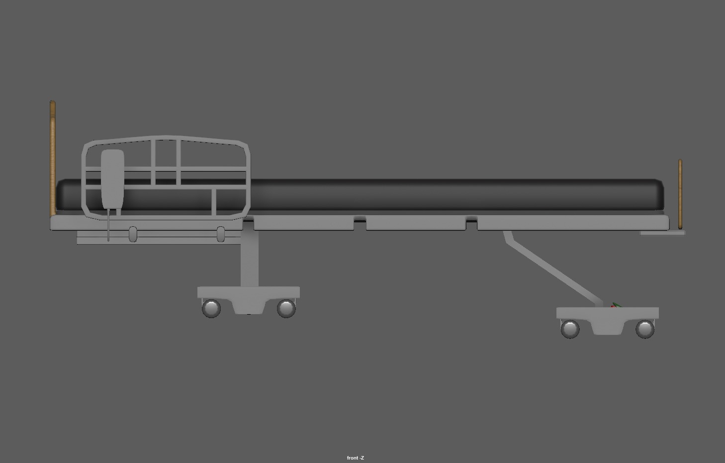 Hospital patient bed Low-poly 3D model_13