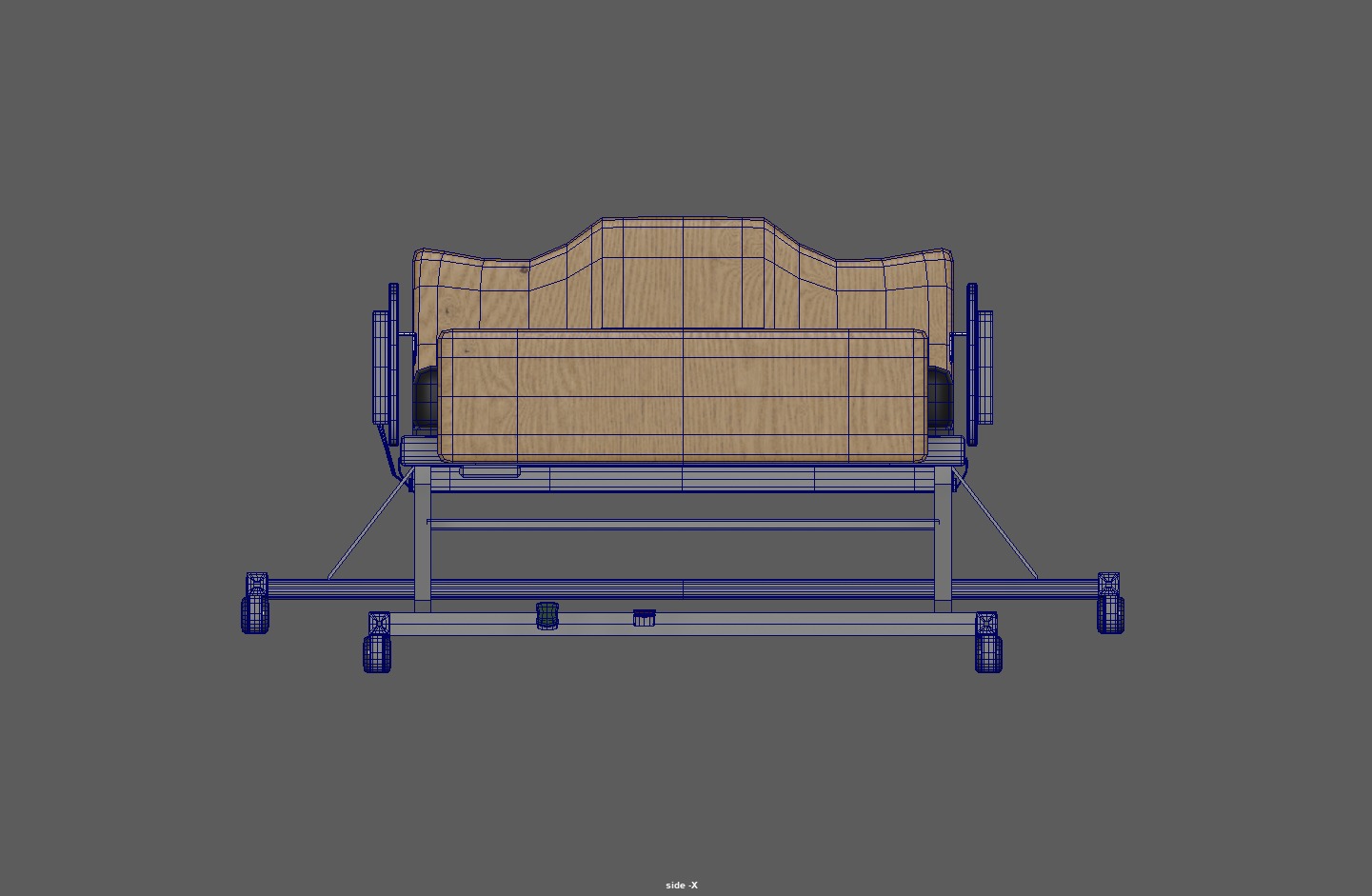 Hospital patient bed Low-poly 3D model_17