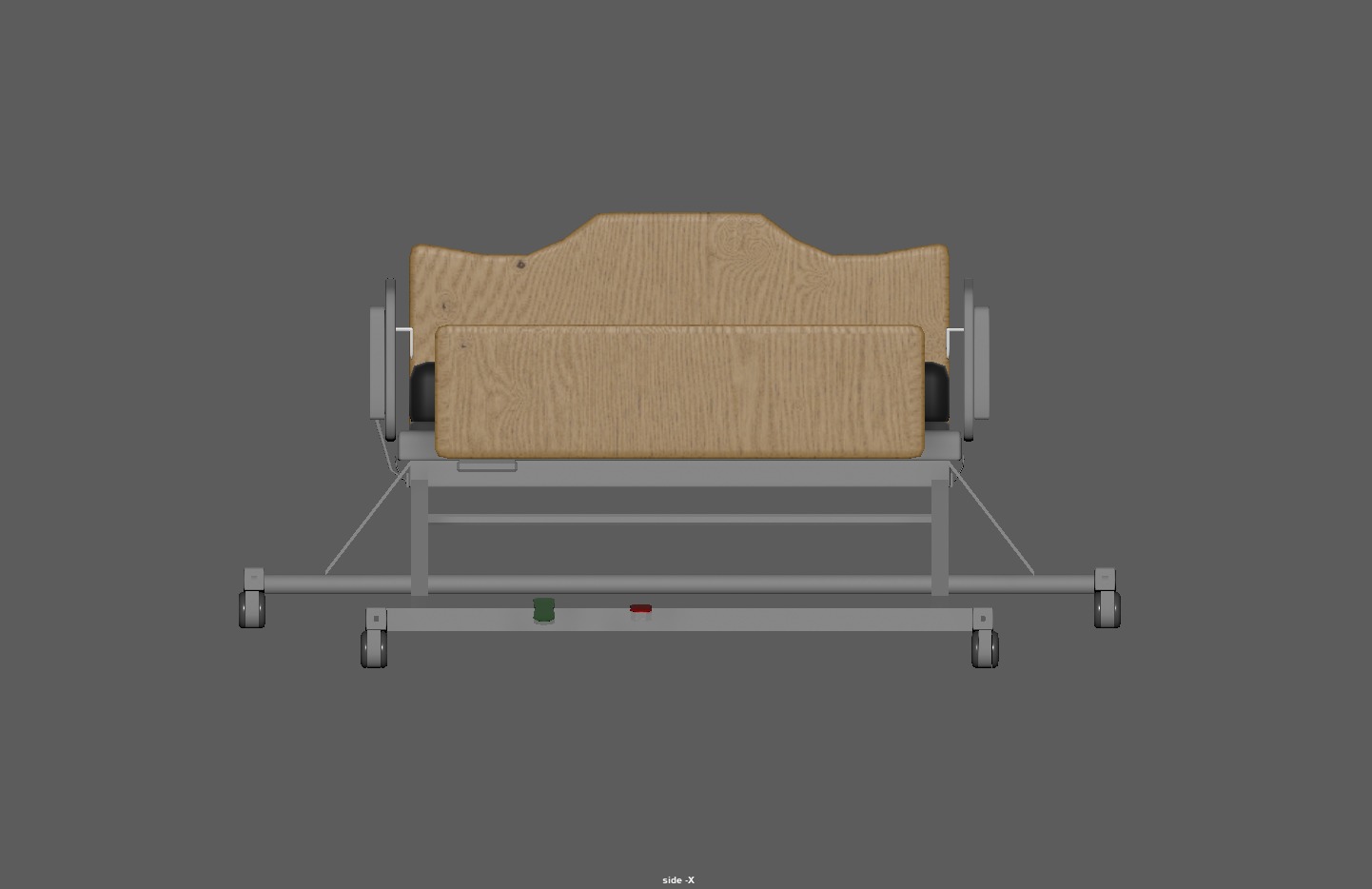 Hospital patient bed Low-poly 3D model_16