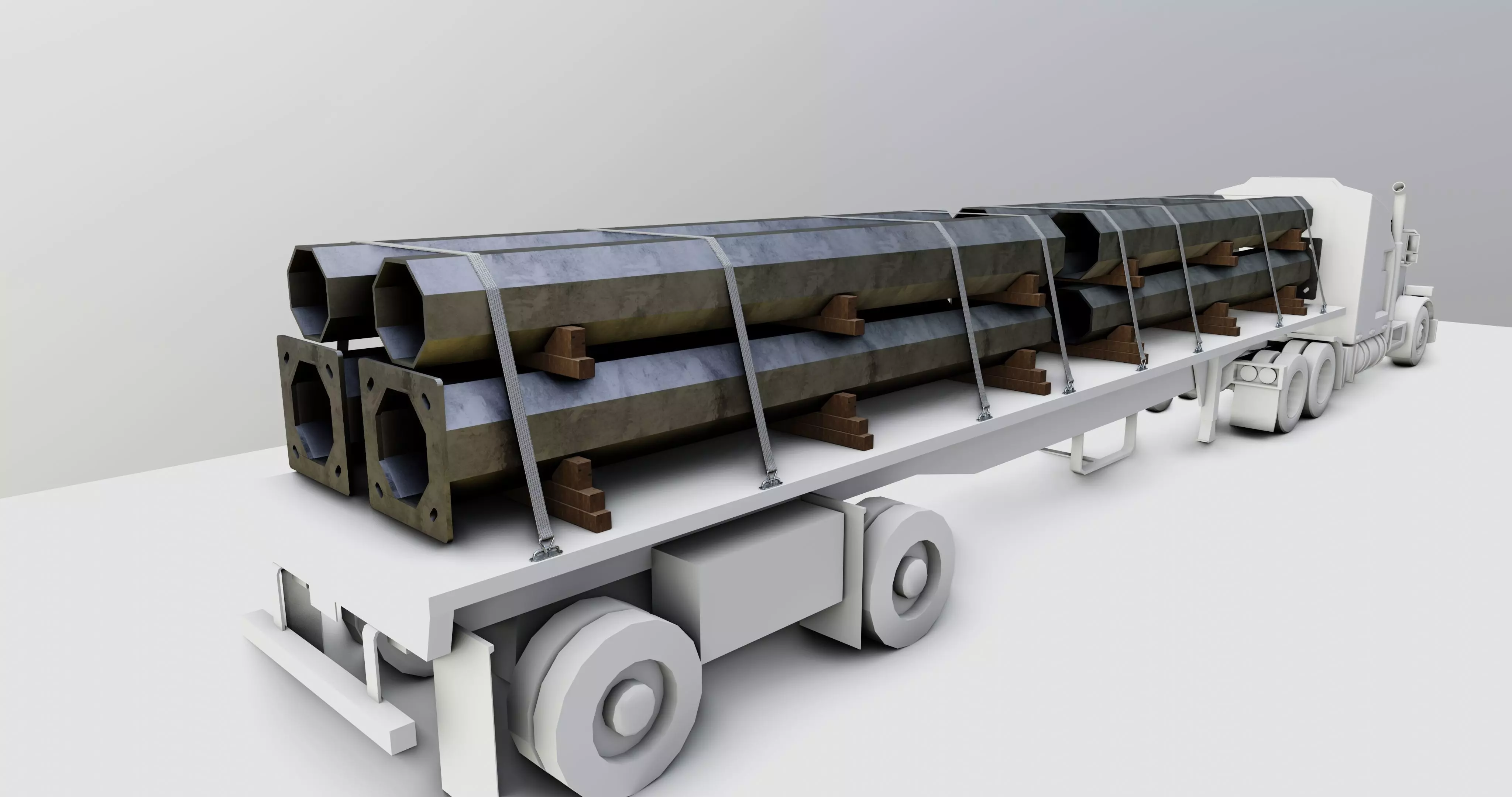 CARGO MODELS FOR TRUCK TRAILER-Polygon Pole Type-2-1 3D model