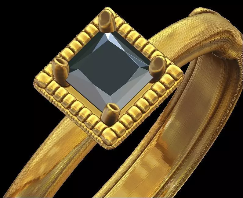 Princess Cut Lace Ring 3D print model