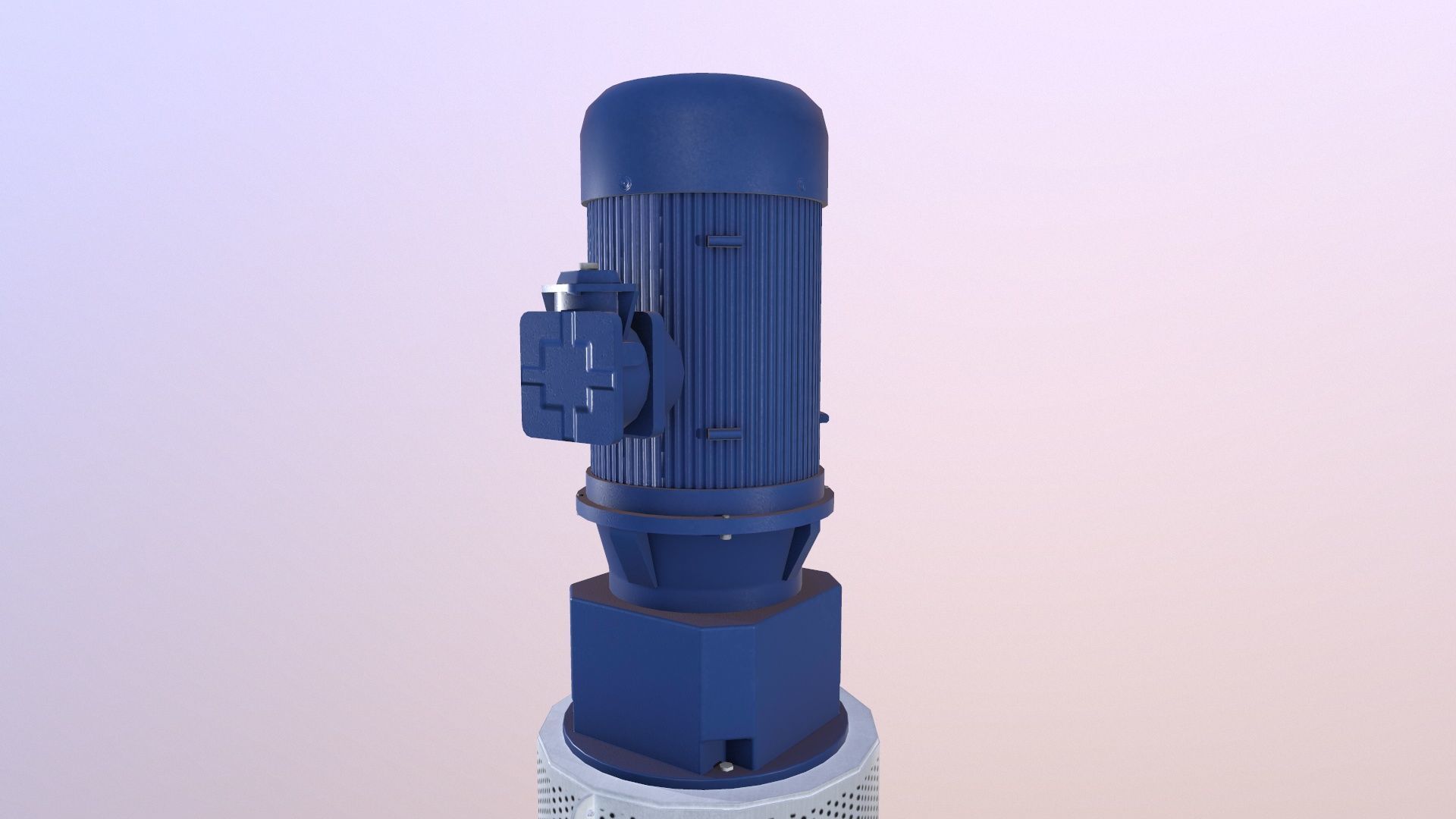 Motor Pump Low-poly 3D model_6