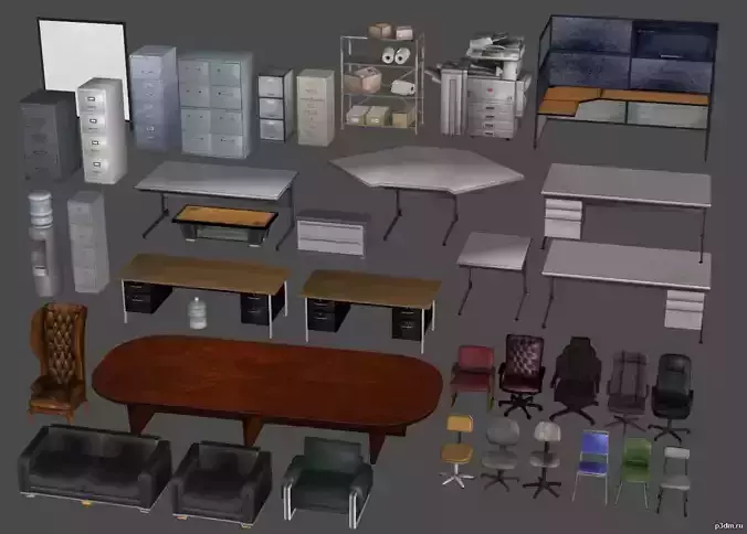 Office Furniture Pack 3D Model
