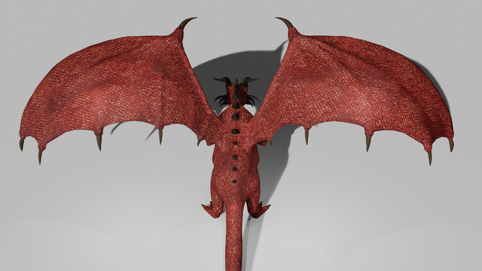 Red Scaled Dragon 3D Character Low-poly 3D model_4
