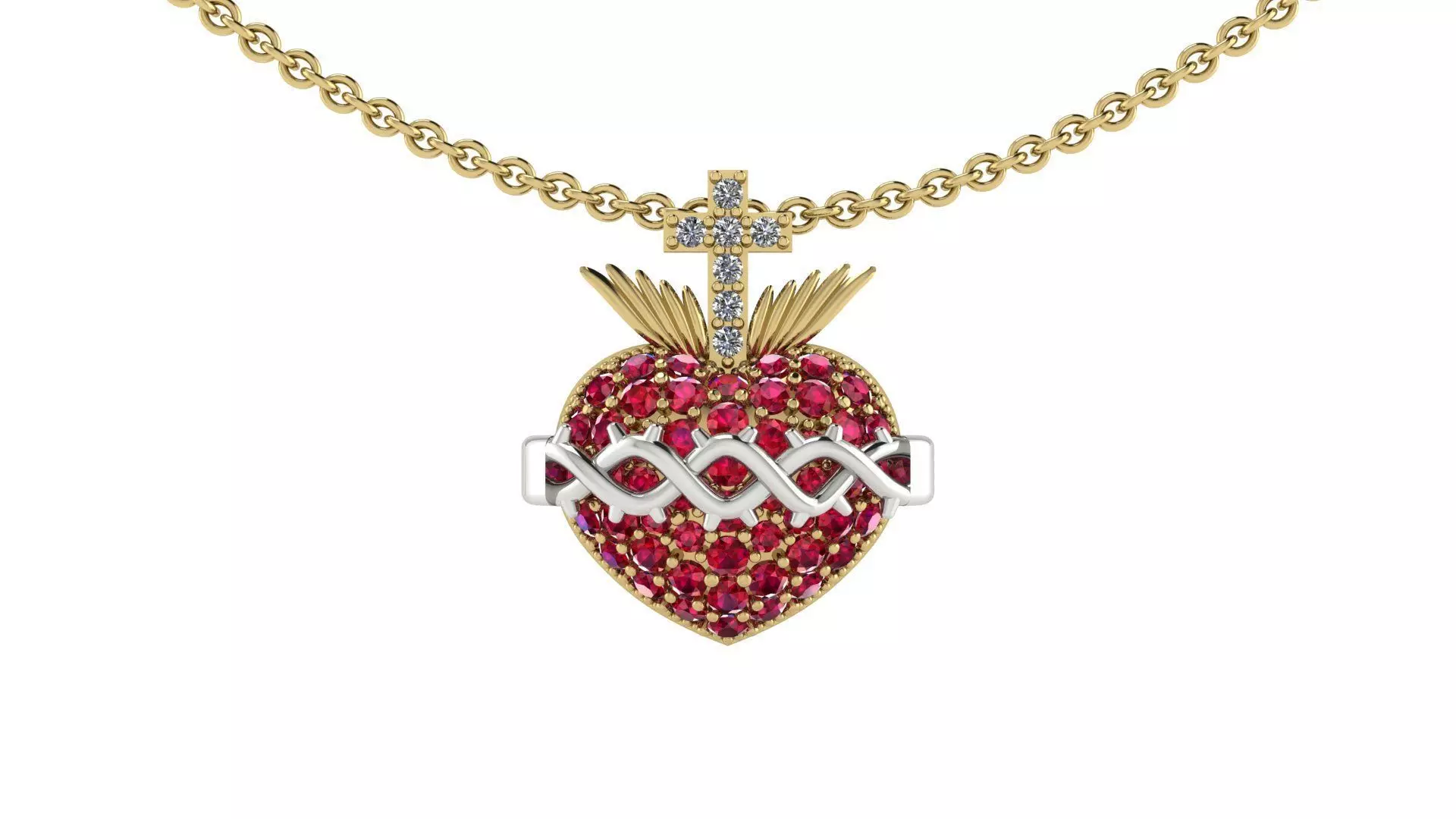 Sacred Heart Pendant 3D print model