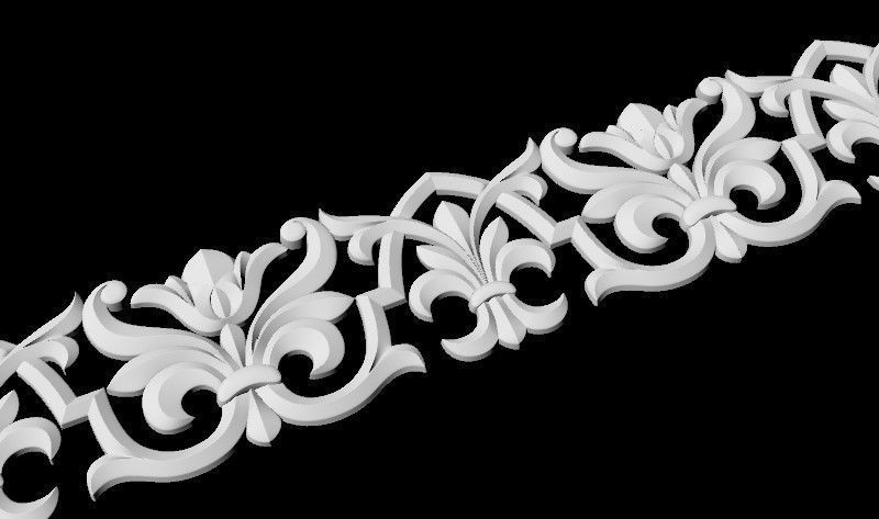 Central decor ornament for furniture 3D model_3