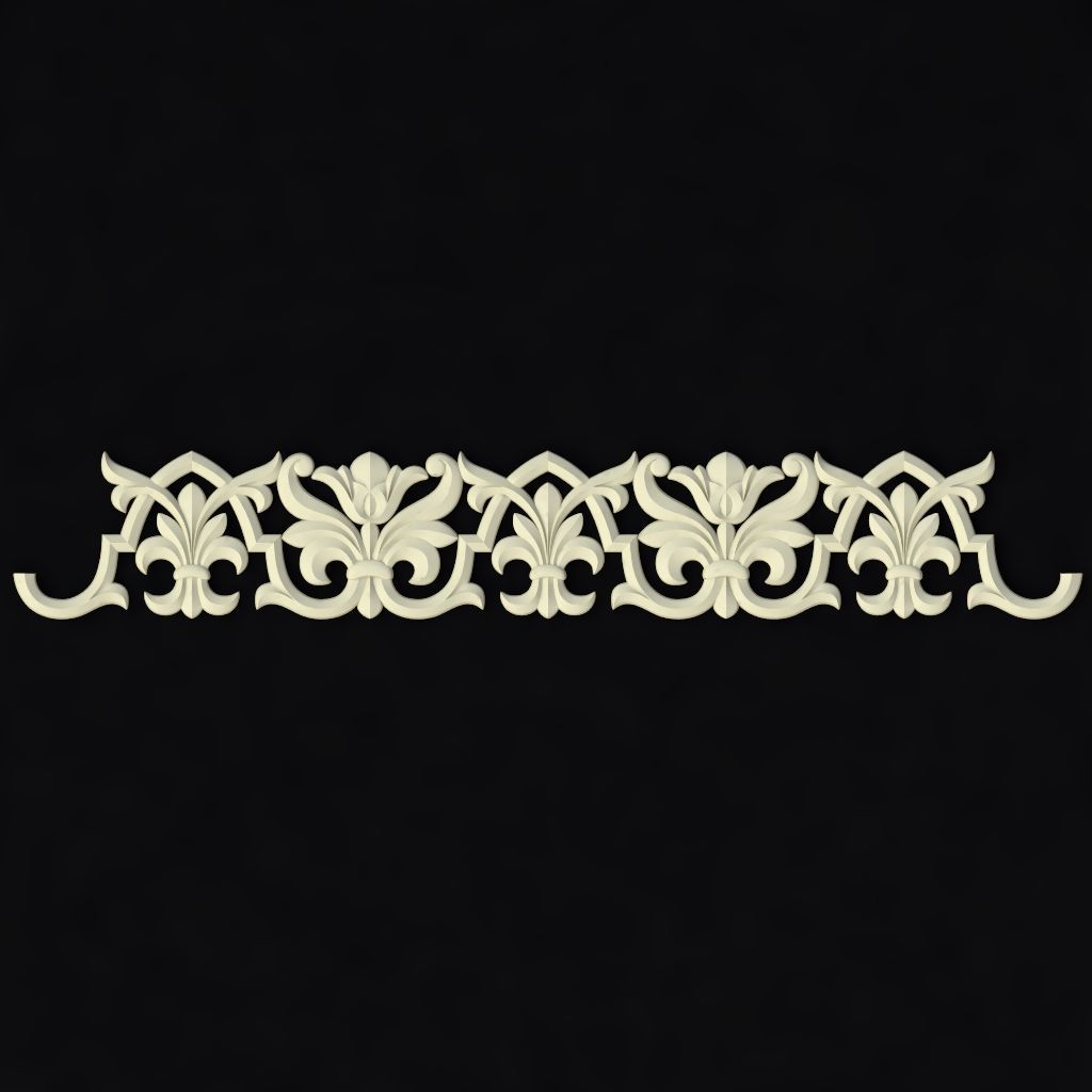 Central decor ornament for furniture 3D model_1