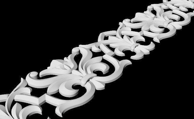 Central decor ornament for furniture 3D model_4