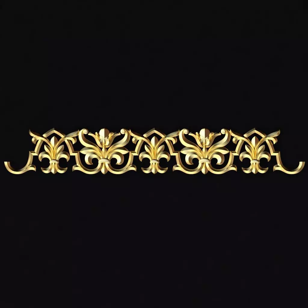 Central decor ornament for furniture 3D model_0