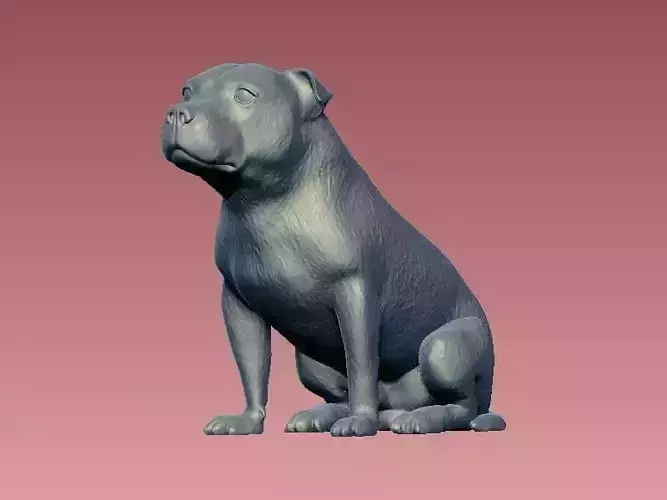 Dwarf dog 3D printed and carved - 3D print 3D print model