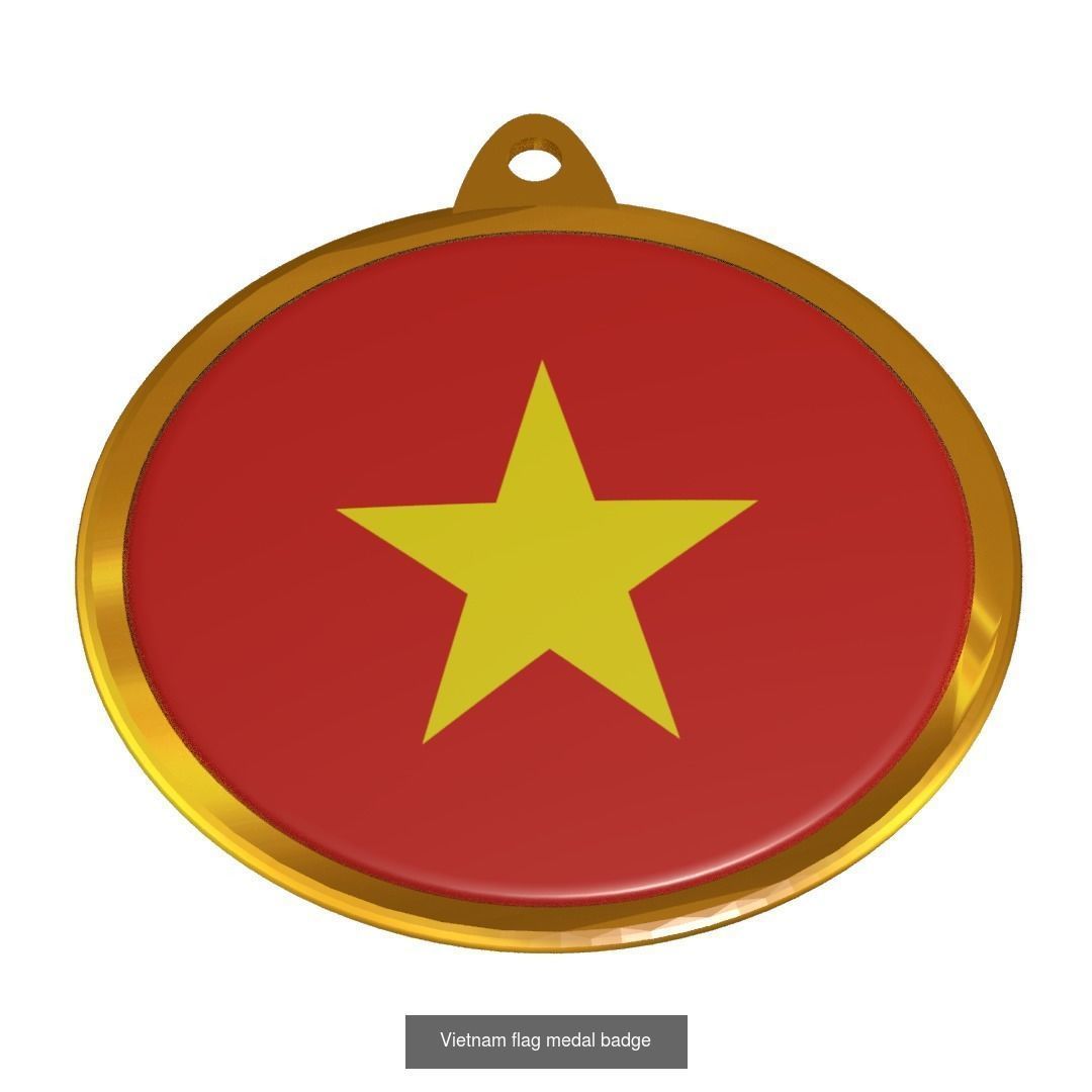 World countries flag medal badge 3D Model Collection_41