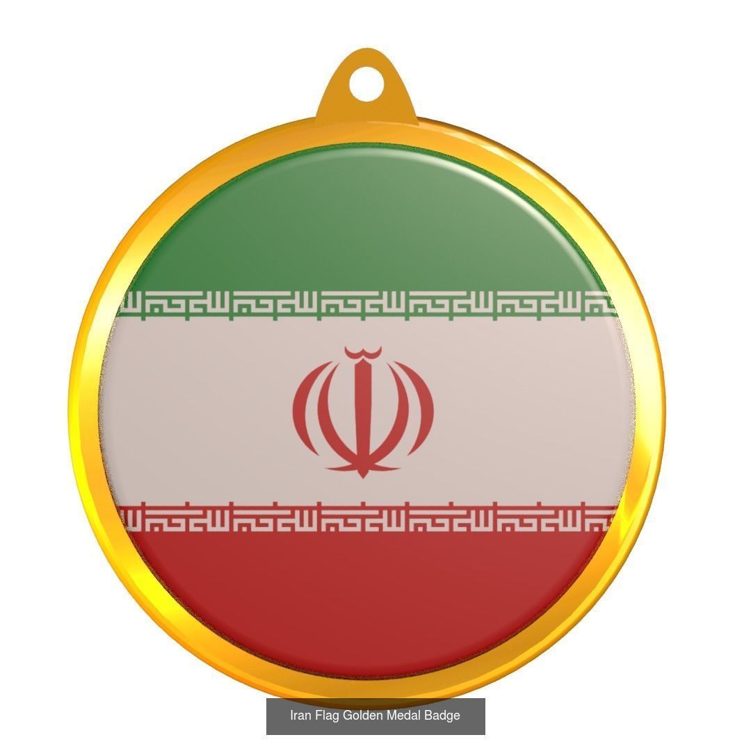 World countries flag medal badge 3D Model Collection_30