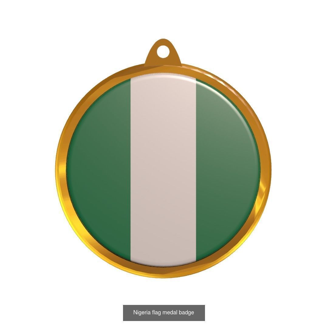 World countries flag medal badge 3D Model Collection_44