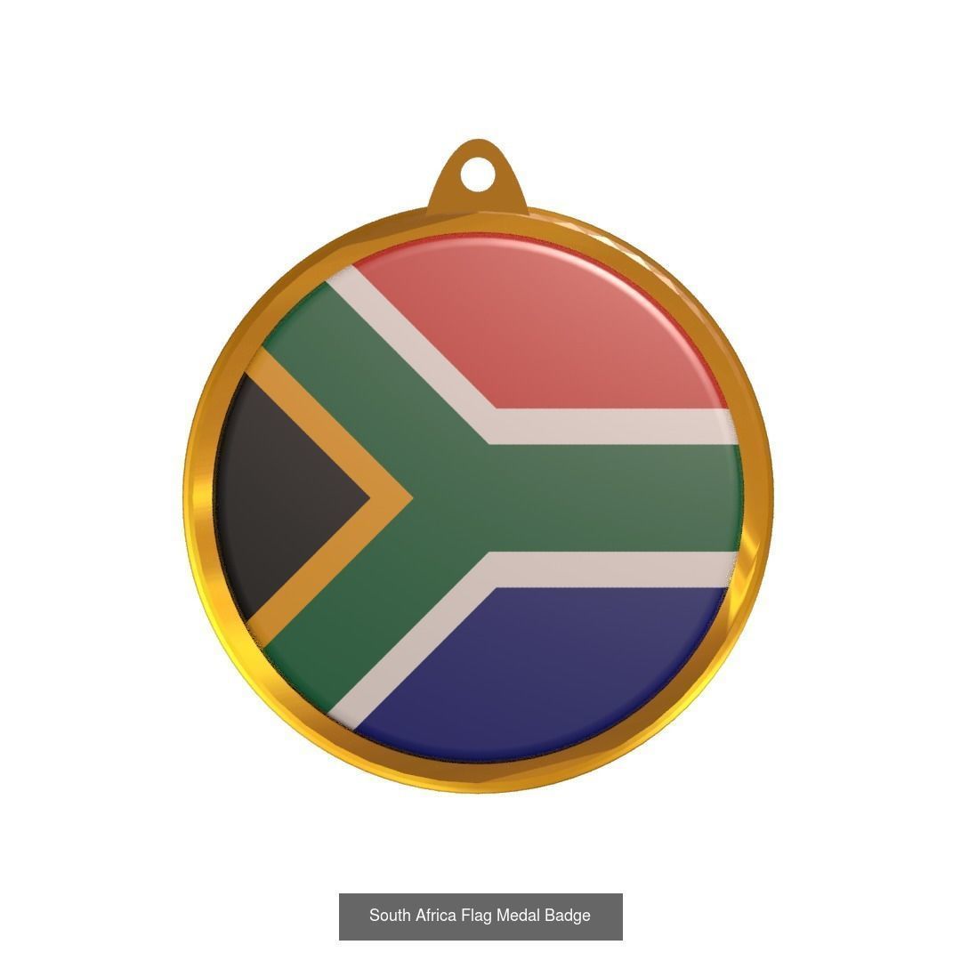 World countries flag medal badge 3D Model Collection_46