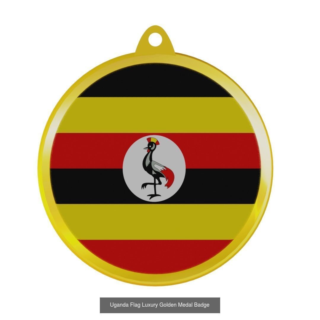 World countries flag medal badge 3D Model Collection_13