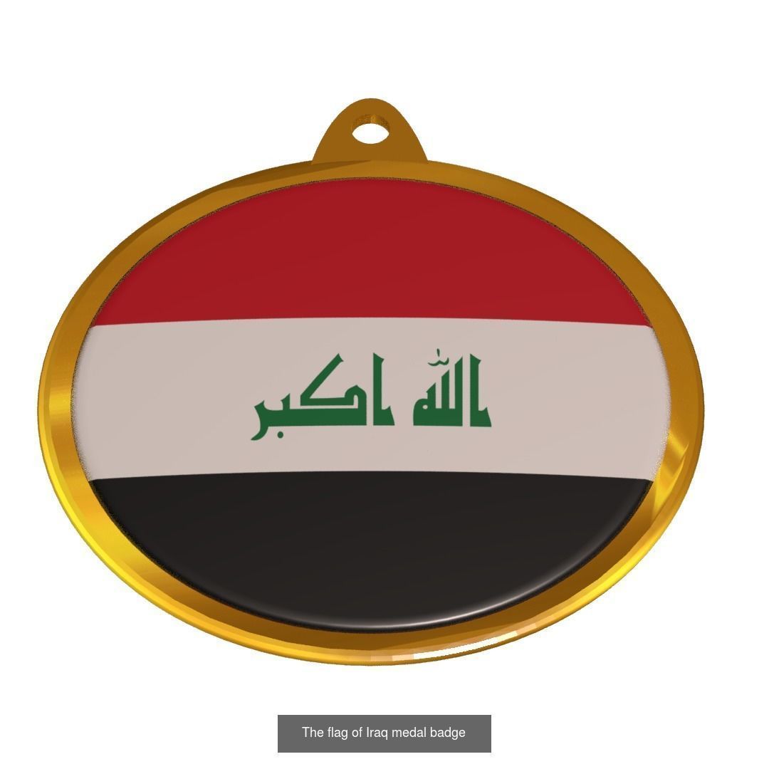 World countries flag medal badge 3D Model Collection_40