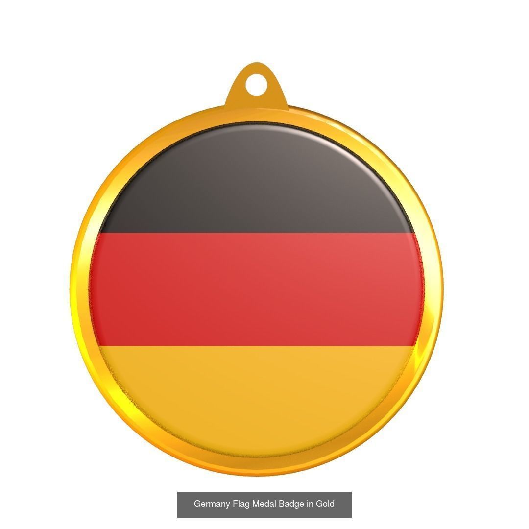 World countries flag medal badge 3D Model Collection_29