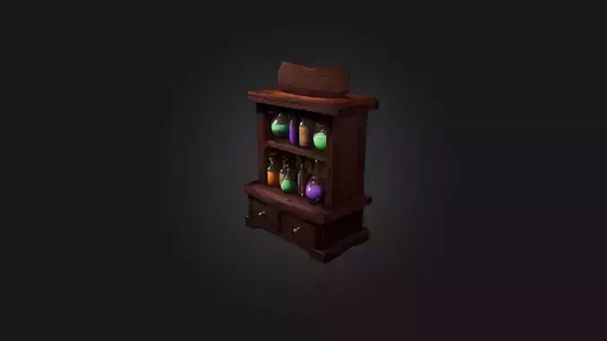 Cartoon Potion Cabinet 3D model