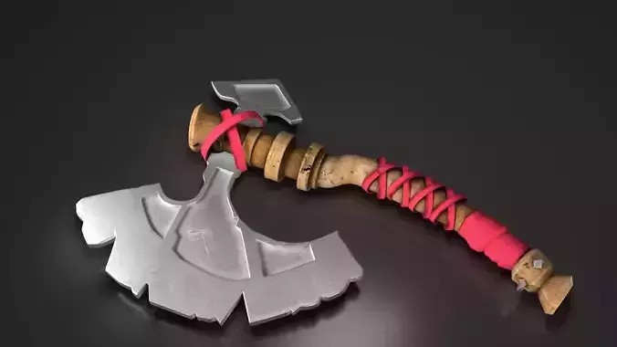 High Poly Battle Axe Game 3 Model
