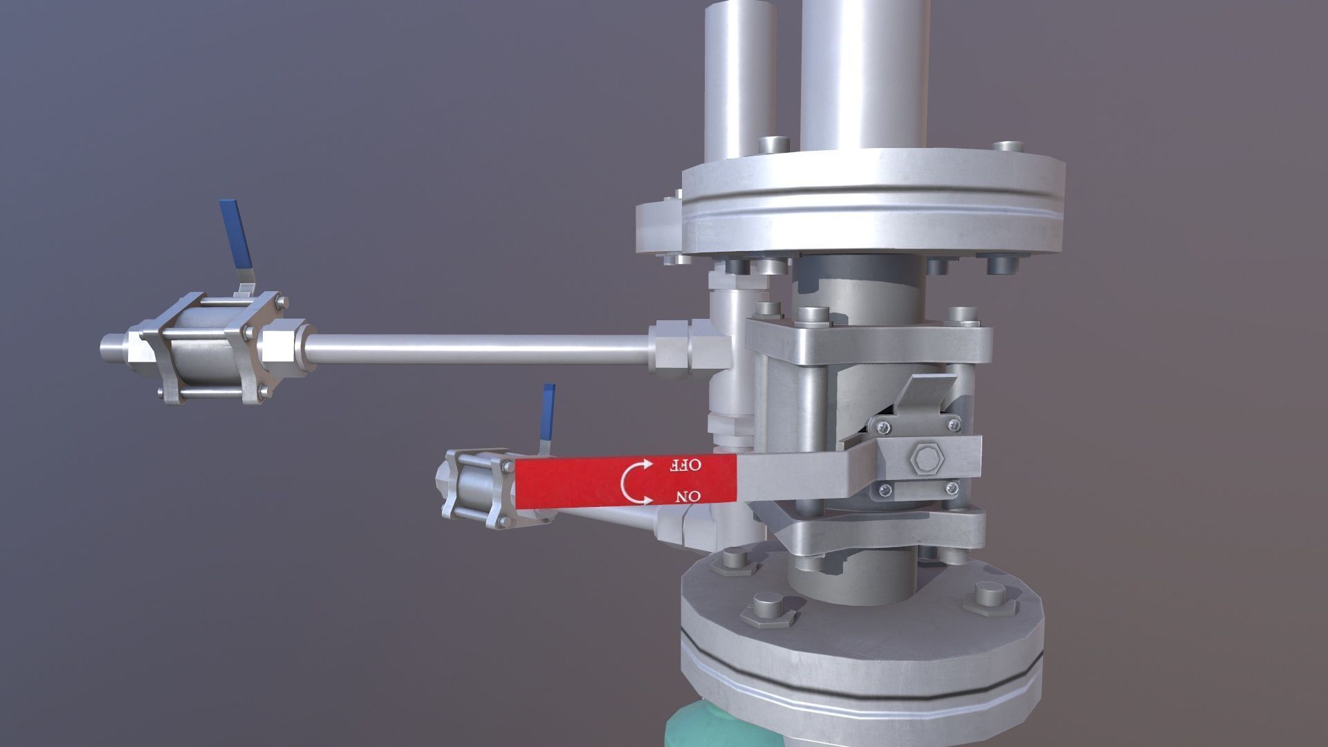 Valve and Flange Low-poly 3D model_3