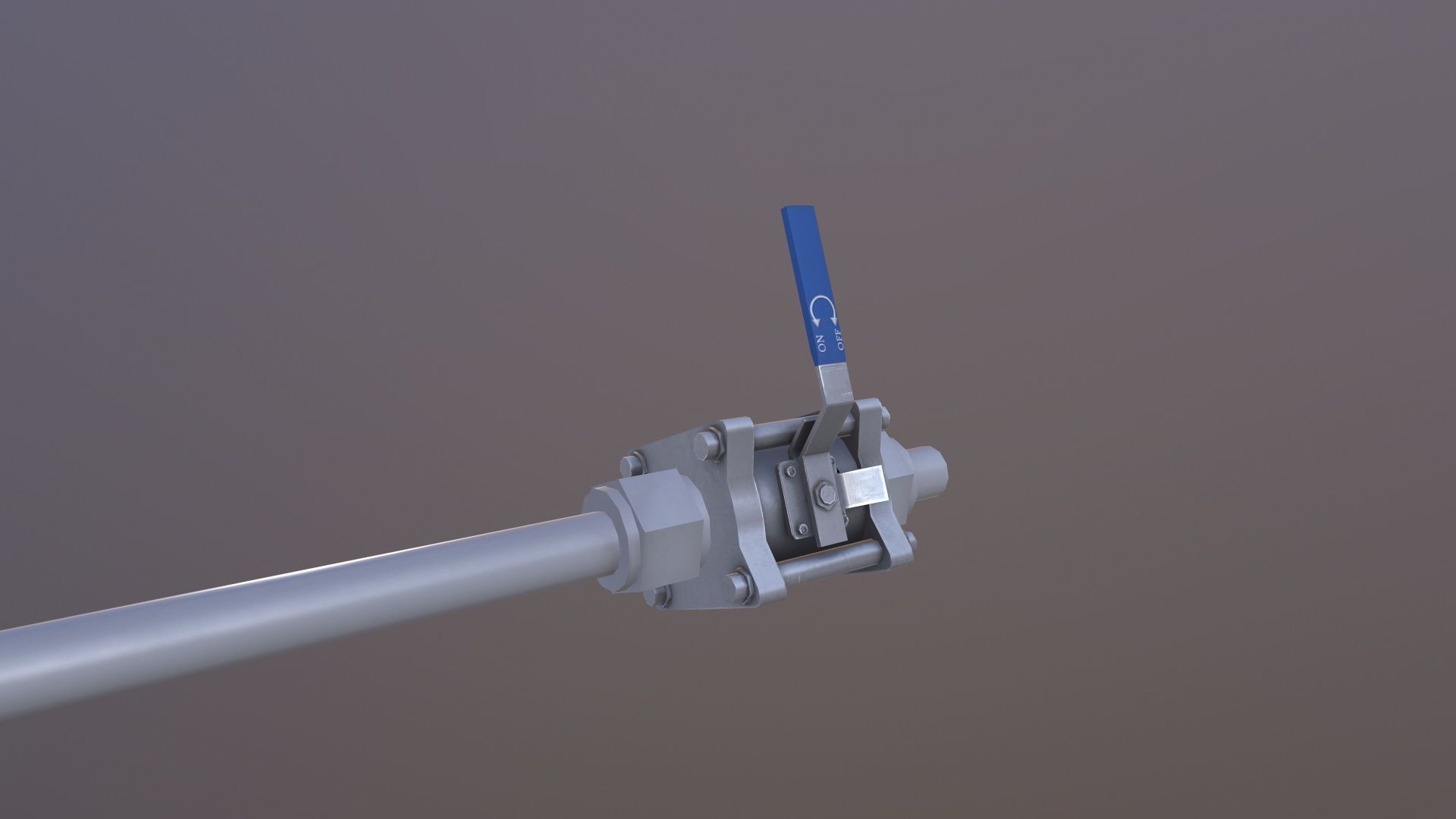 Valve and Flange Low-poly 3D model_9