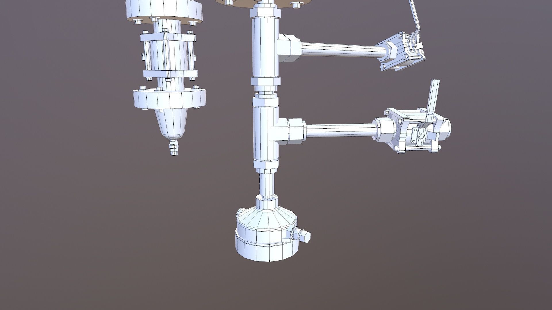 Valve and Flange Low-poly 3D model_13