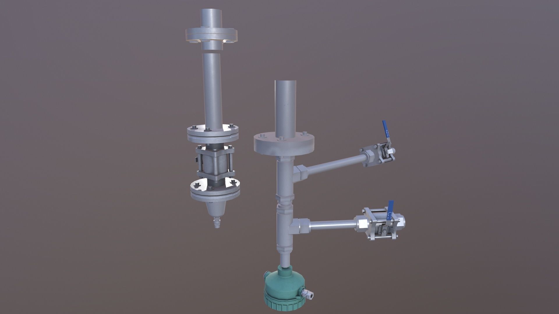 Valve and Flange Low-poly 3D model_10
