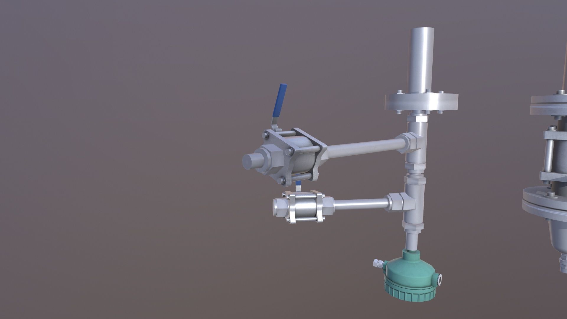 Valve and Flange Low-poly 3D model_7