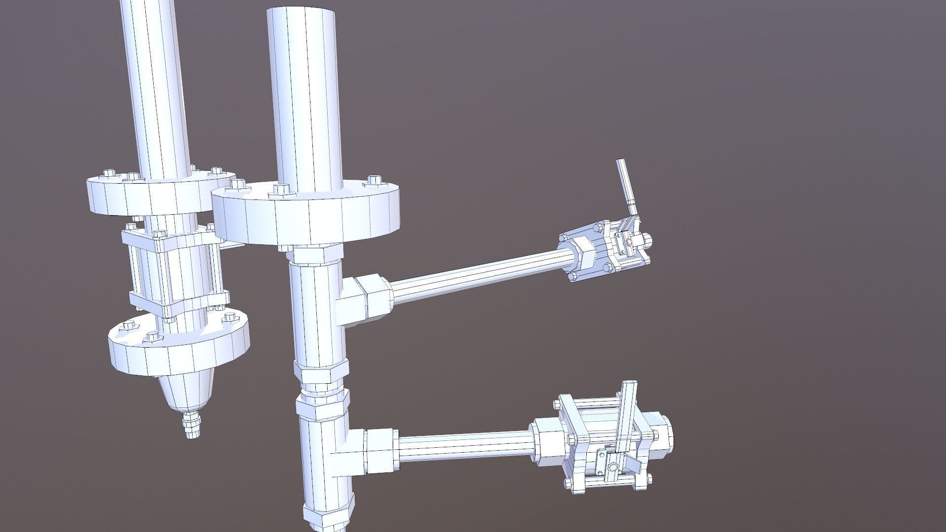 Valve and Flange Low-poly 3D model_12