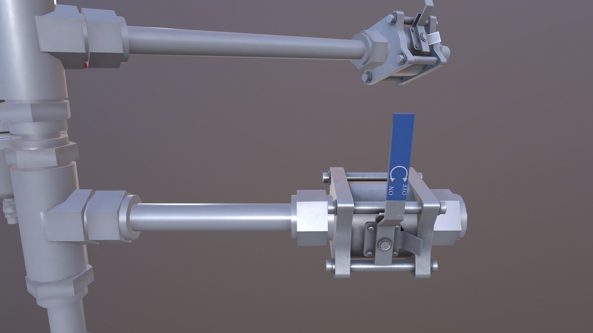 Valve and Flange Low-poly 3D model_8