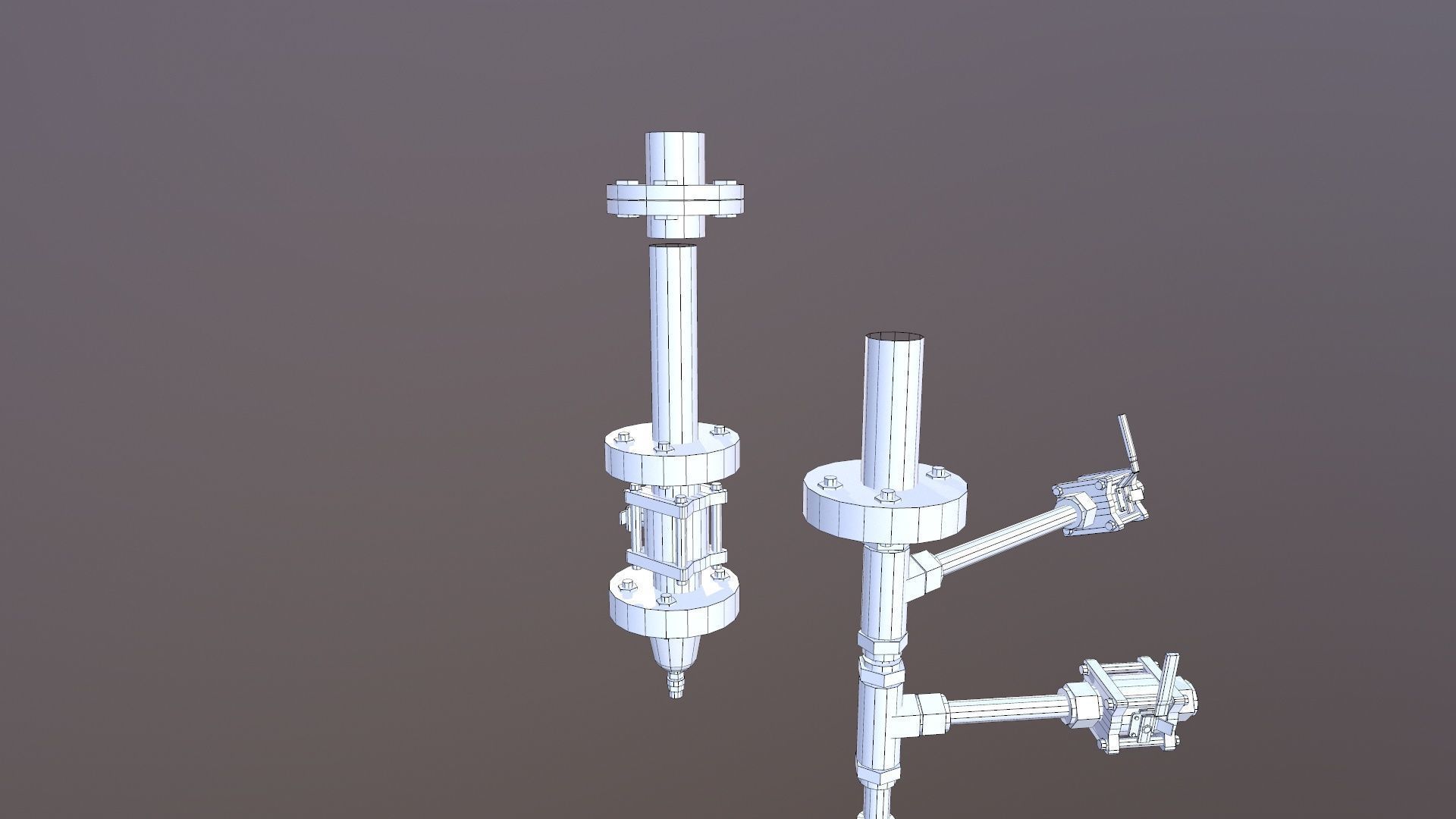 Valve and Flange Low-poly 3D model_14