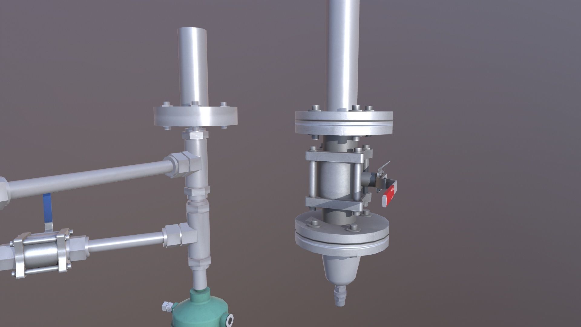 Valve and Flange Low-poly 3D model_4