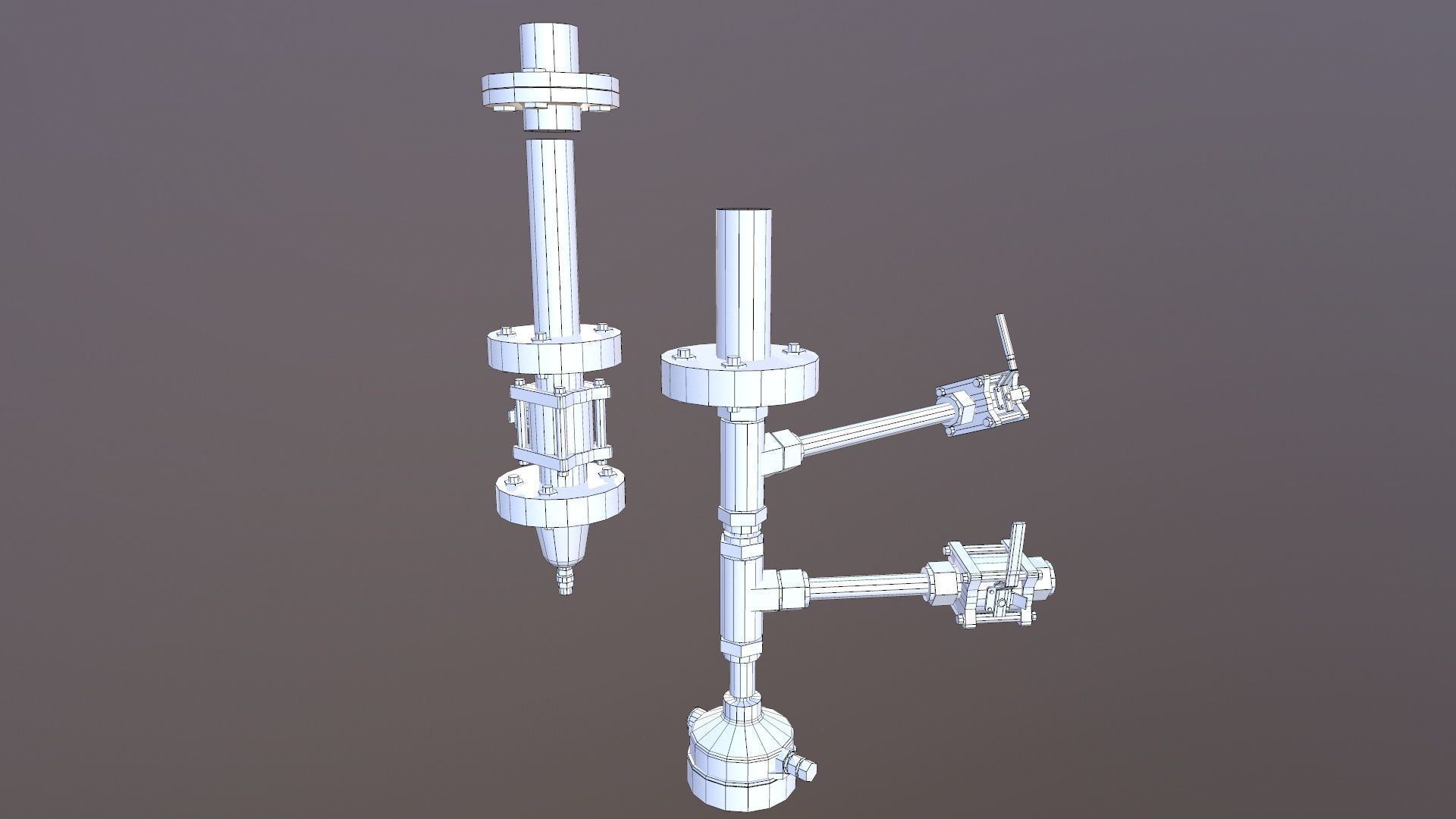 Valve and Flange Low-poly 3D model_11