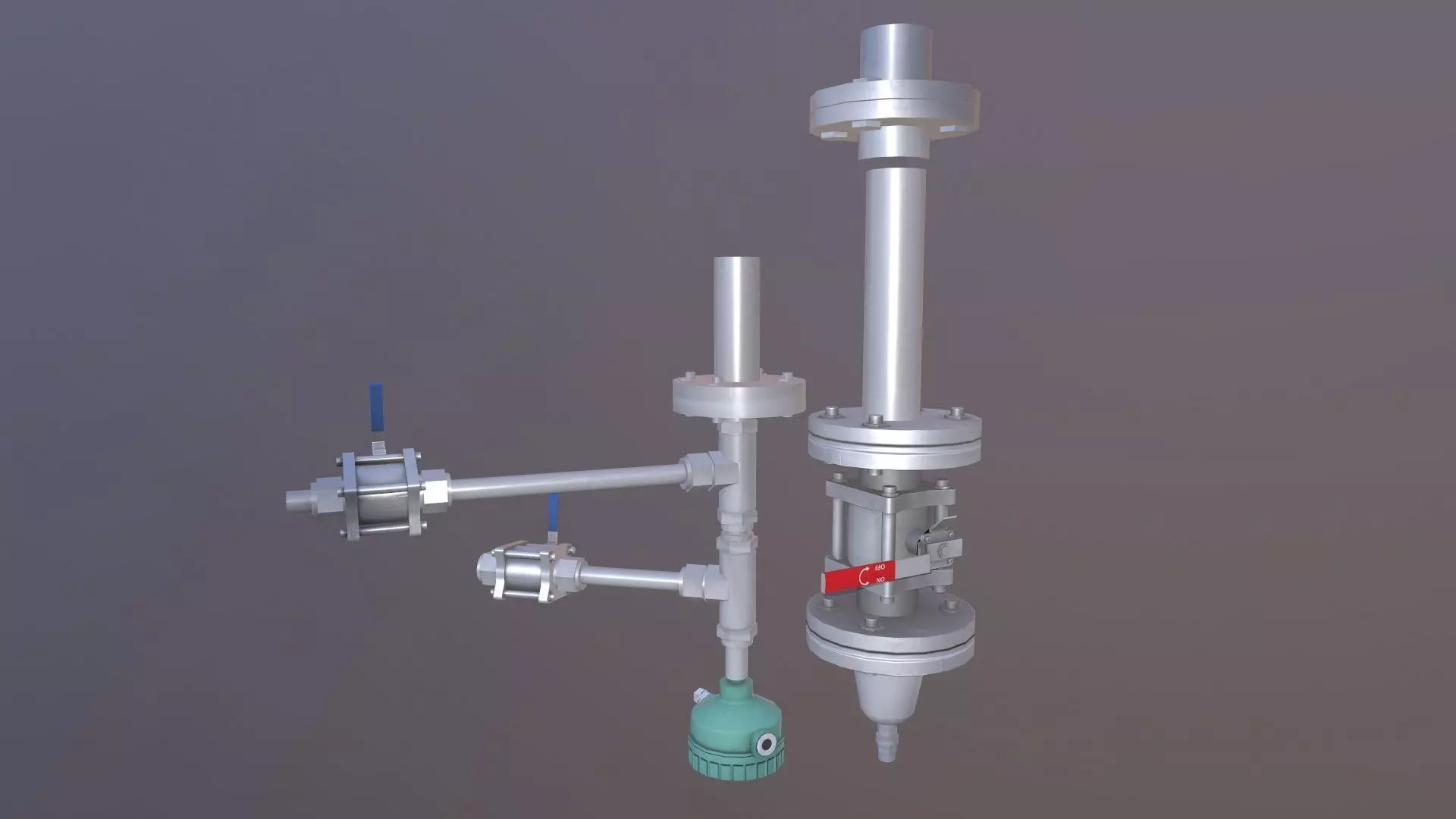 Valve and Flange Low-poly 3D model_0