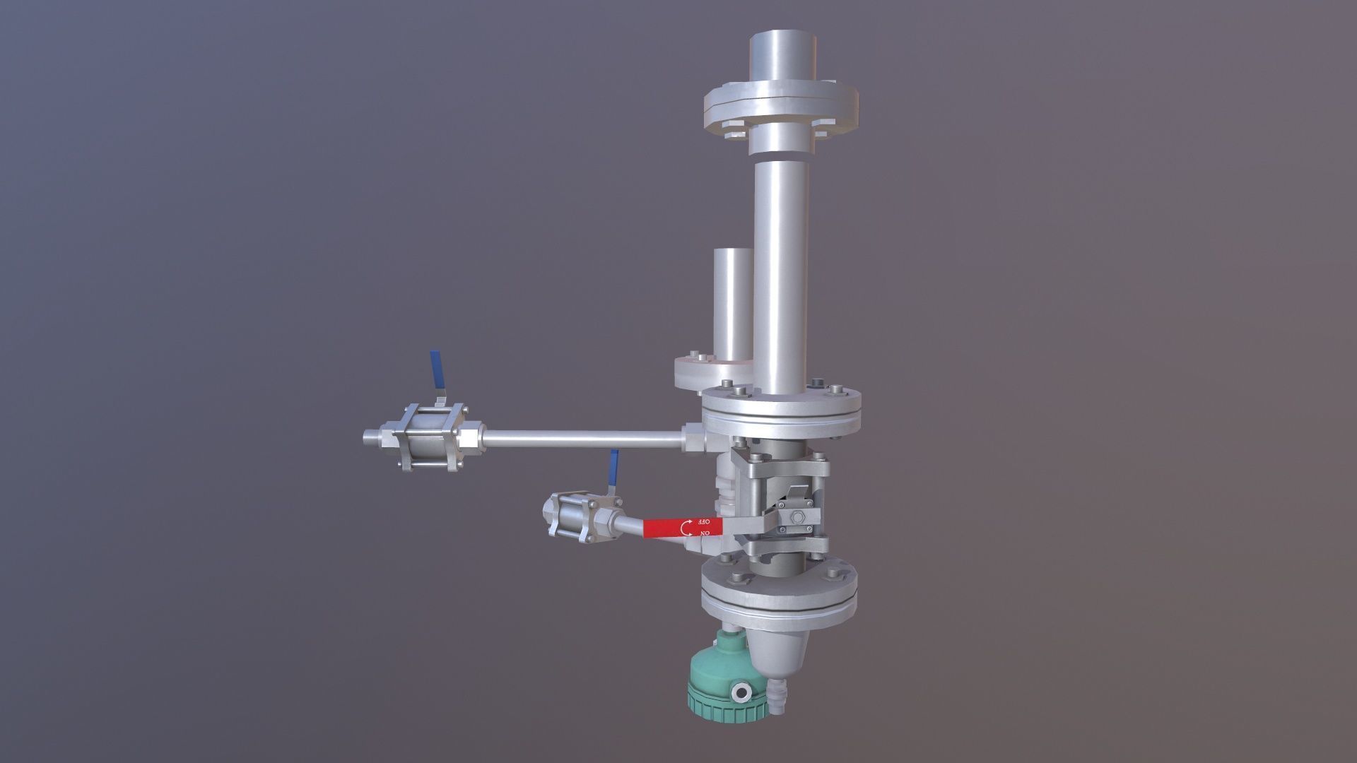 Valve and Flange Low-poly 3D model_2