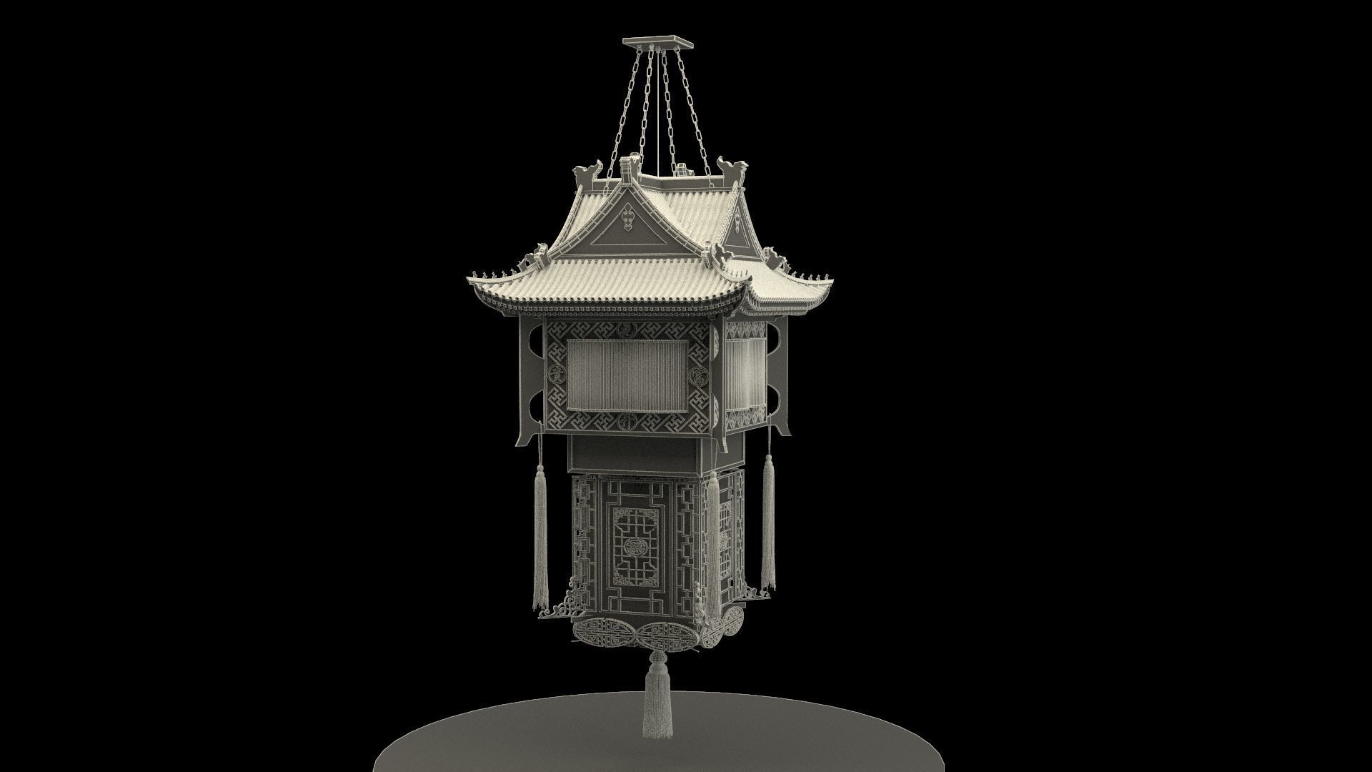 Chinese palace lantern 3D model_7