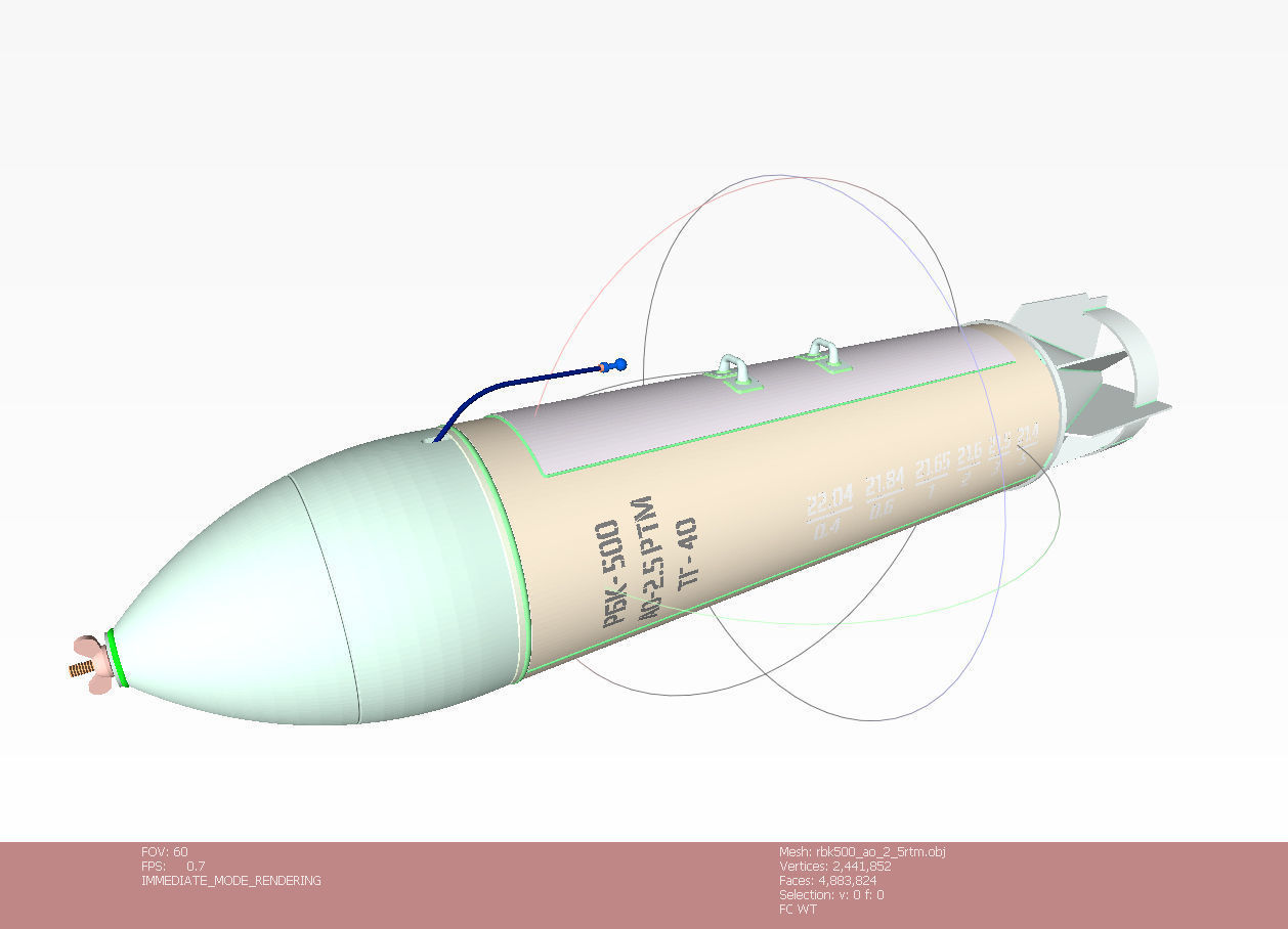 Cluster aviation bomb RBK 500  AO 2 5 RTM Moulage 3D printable  3D model_13