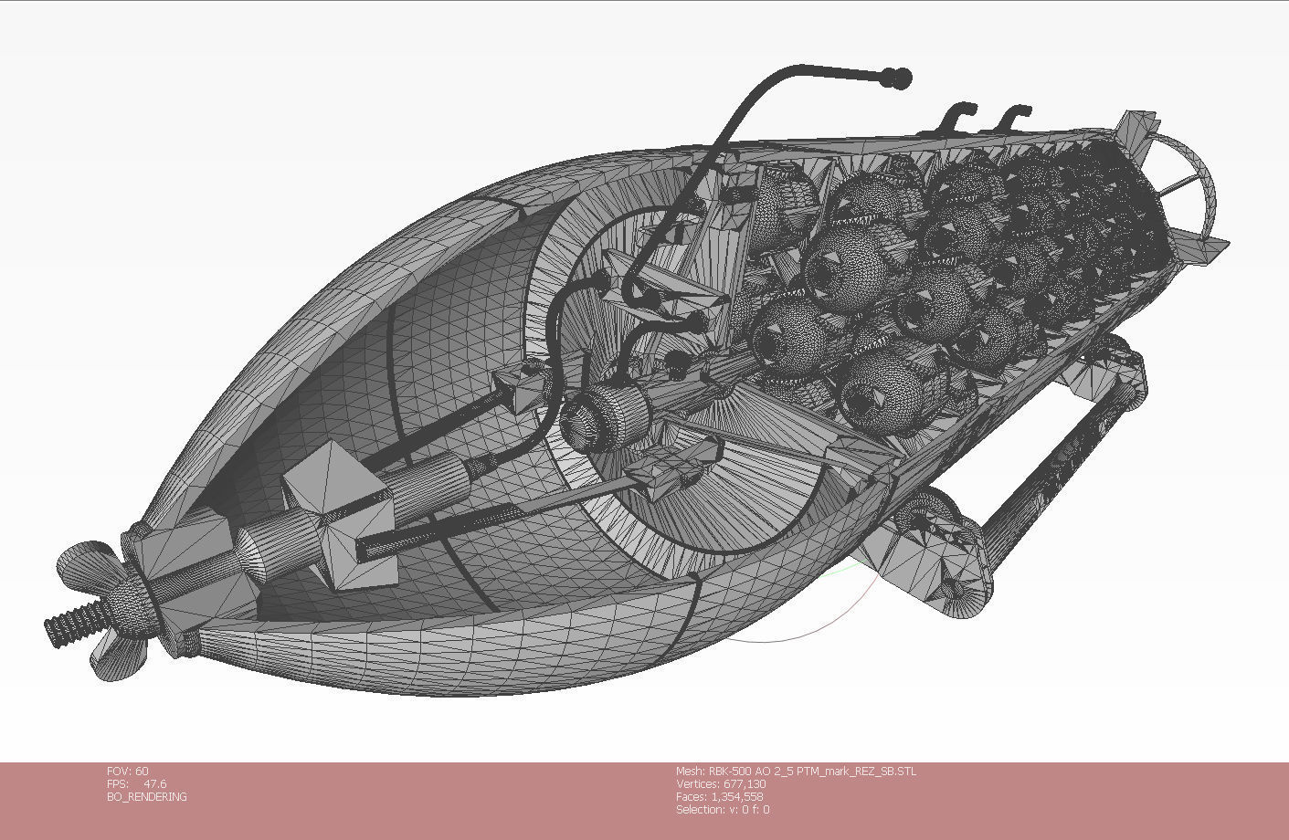 Cluster aviation bomb RBK 500  AO 2 5 RTM Moulage 3D printable  3D model_19