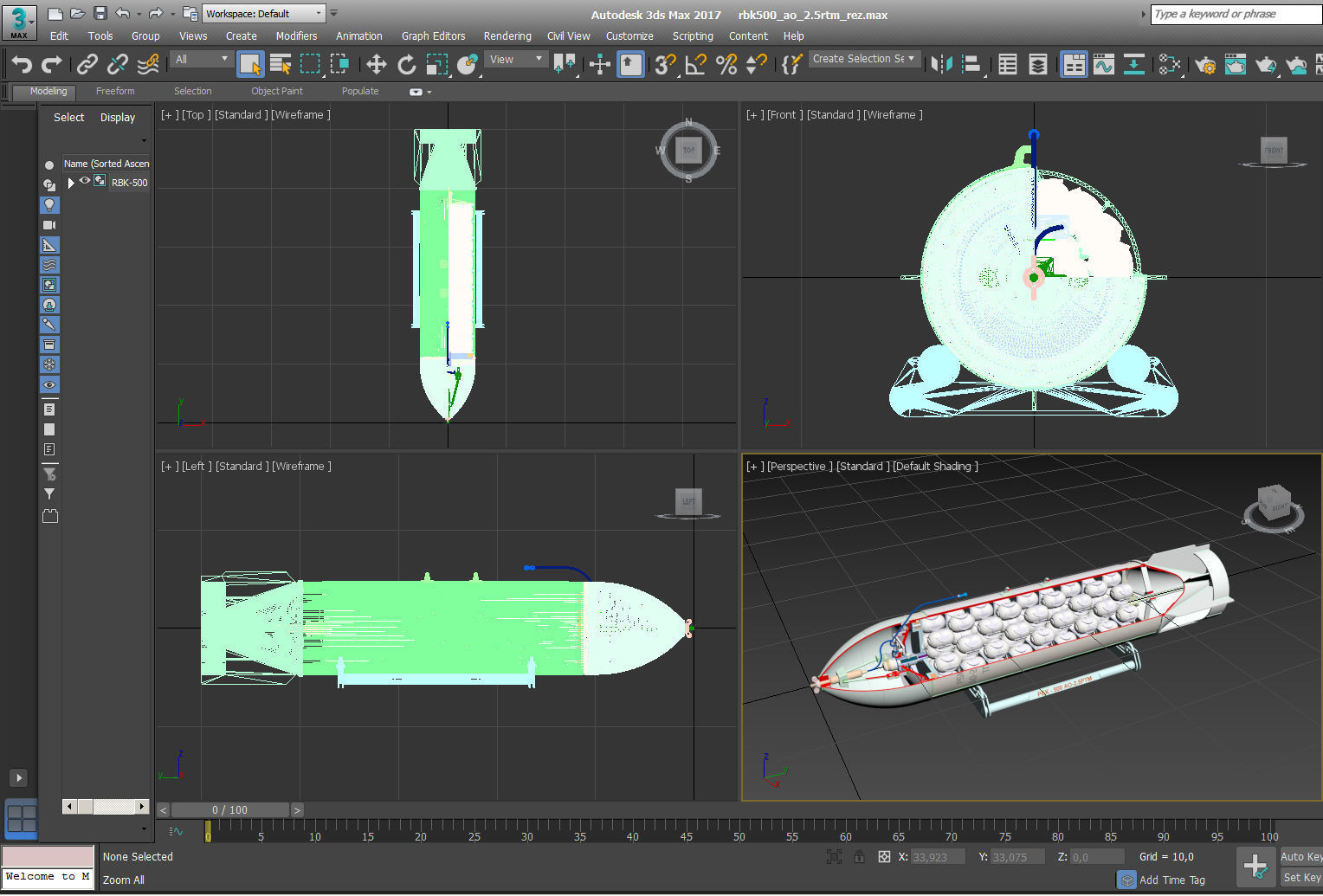 Cluster aviation bomb RBK 500  AO 2 5 RTM Moulage 3D printable  3D model_12