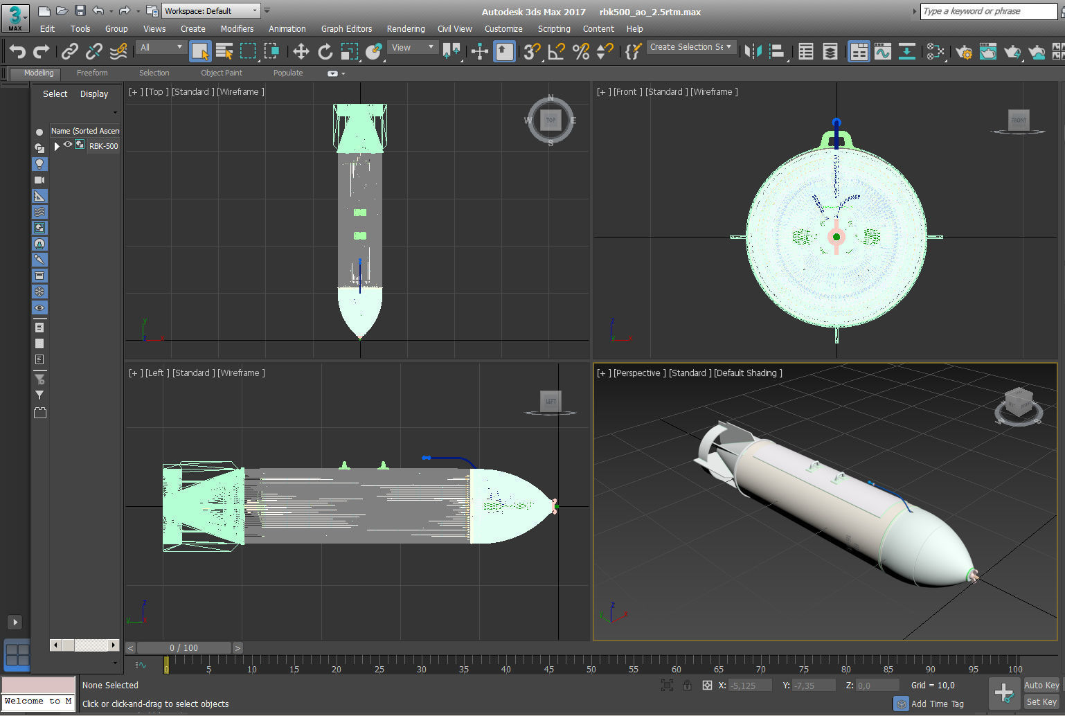 Cluster aviation bomb RBK 500  AO 2 5 RTM Moulage 3D printable  3D model_11