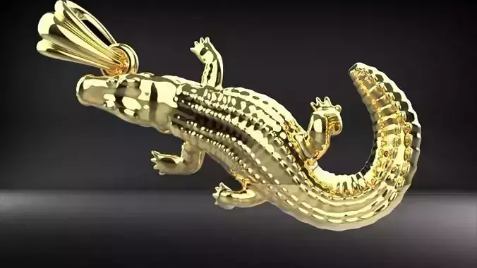  Crocodile Pendant Necklace 3D print model